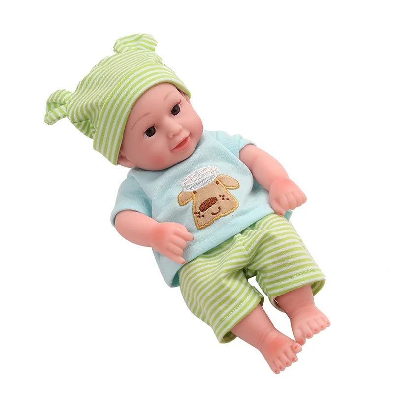 10 дюймов Reborn Baby Doll весь тело мягкий силиконовый Детский Кукла мягкий реалистичный винил милый подарок на день рождения для детей - Цвет: Зеленый