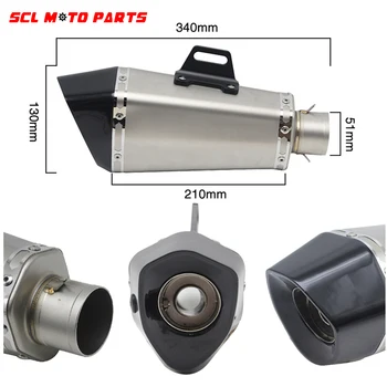 

ALconstar-Racing Motorcycle 51mm Modified AK Exhaust Muffler Escape For Kawasaki Z750 Ninjia300 For Yamaha TMAX 530 YZF ATV KTM