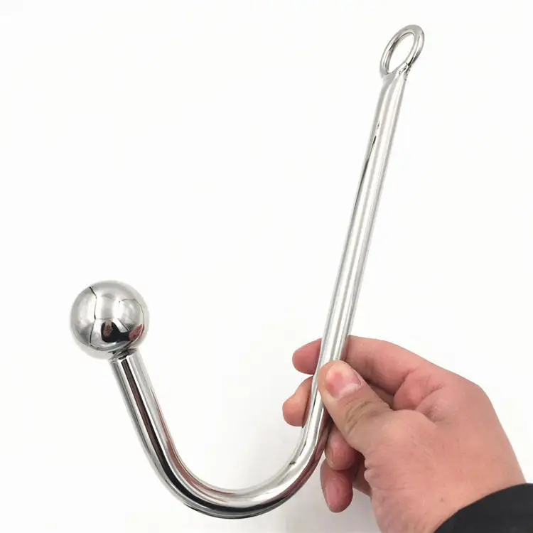 Анальный крючок из нержавеющей стали с отверстием для бусин металлическая