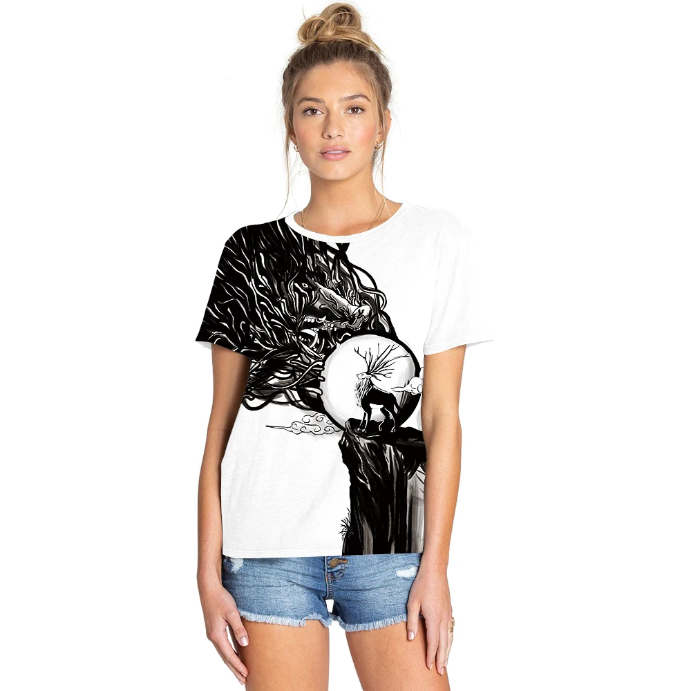 

New Terror 3D Printed Creative Graphics T-shirt Female Unisex Wogyms Summer Short Sleeve Tee shirt Tops Harajuku Clothing