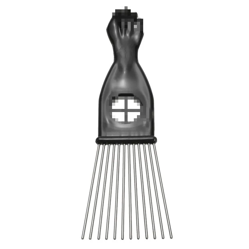 Mayitr 3 Size Black Fist Afro Pik Brush Comb Tool Styling Salon Comb Metal Hairstyle Hairdressing Hair