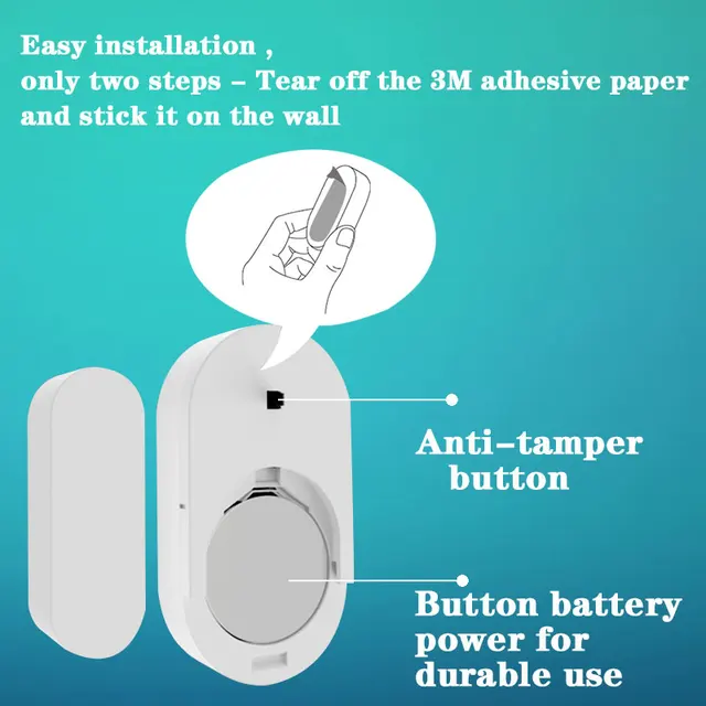 433MHz Wireless Smart Door Sensor Ev1527 Encoding Format For Wireless GSM Home Security Alarm System Window Magnet Entry Sensor 4
