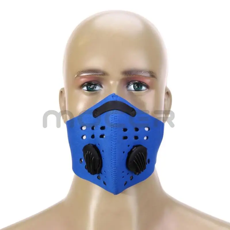 PM2.5 фильтр два выдоха клапаны Пылезащитная ветрозащитная велосипедная маска для