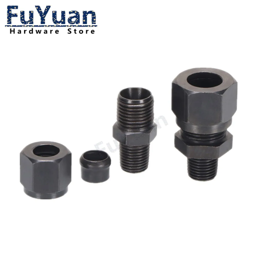 

1PCS high Pressure Carbon Steel Ferrule Hydraulic Fittings Male thread 1/8" 1/4" 3/8" 1/2"BSP Pipe Joint Connector