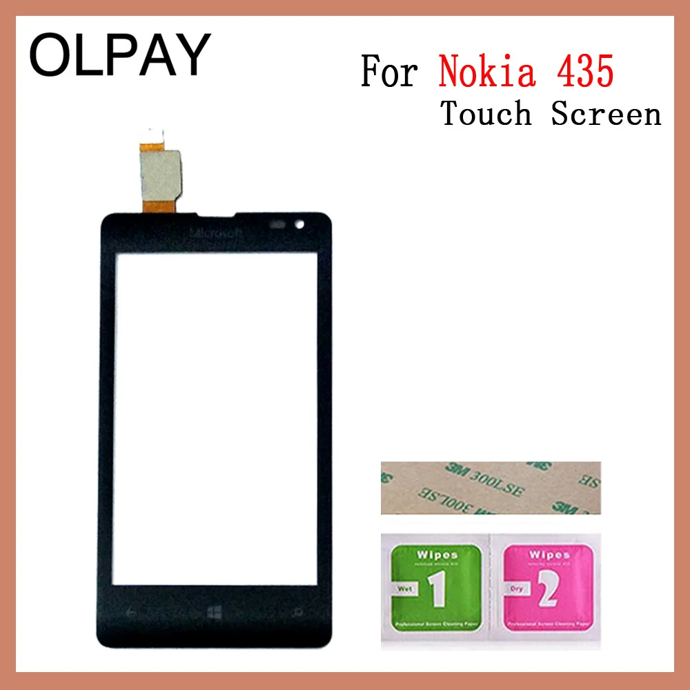 Сенсорный экран для мобильного телефона, дигитайзер, 4,5 дюйма, для Nokia microsoft Lumia 435 532, N435, N532, сенсорное стекло, запасные части - Цвет: Black No Tools