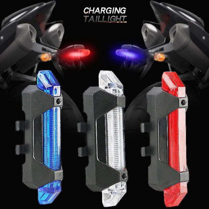 

Bicycle Taillight Bike Rear Light Waterproof LED USB Rechargeable Mountain Cycling Lamp Flashligh Safety Warning Tail Lights