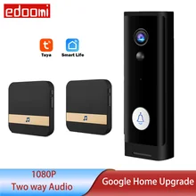 Sonnette intelligente WiFi 1080P HD, interphone vidéo sans fil, sécurité extérieure, surveillance à distance, Vision nocturne IR, application Tuya Mini