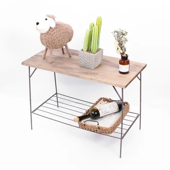 

Wrought Iron Flower Stand Combination Shelves Indoor Balcony Garden Retro Distressed Decorations Groceries Decoration