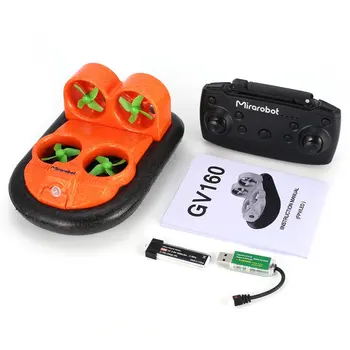 

Mirarobot GV160 2.4G 7CH RC Boat Car Ground Effect Vehicle Speedboat Ship Model with 30km/h High Speed LED Version RC Model Toys