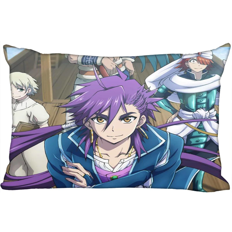 Наволочка с принтом Magi adventures of Sinbad на заказ, двусторонняя стандартная атласная шелковая мягкая прямоугольная Наволочка на молнии, больше размеров - Color: 17