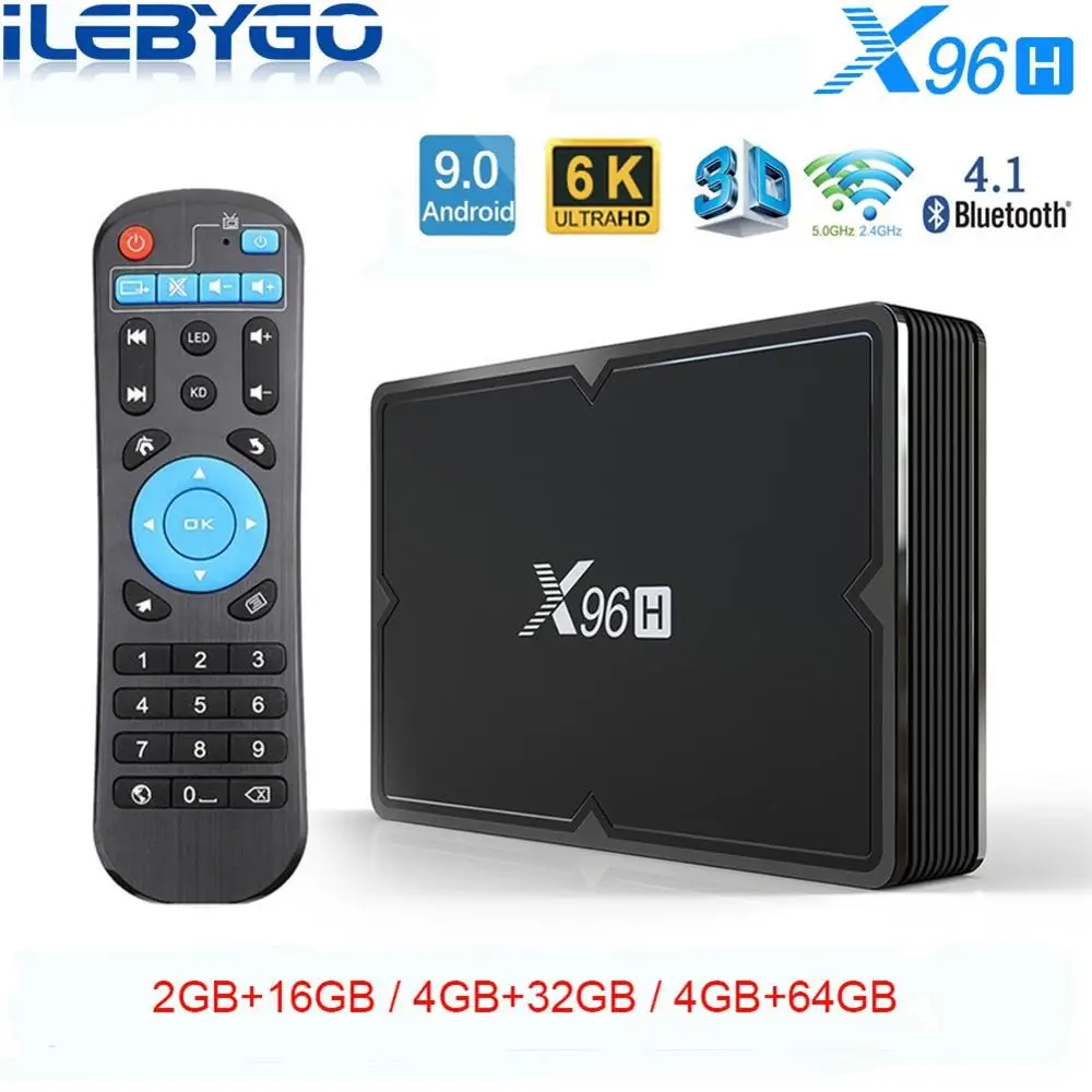 ТВ-бокс iLebygo X96H Smart Android 9 0 4 Гб 64 Allwinner H603 wifi 1080P 4K Google Store Netflix Youtube 2 16 телеприставка |