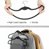 10/20Pcs Foldable Black Velvet Clothes Rack, Non-Slip Flocking Hanger, Balcony Home Accessories, Wardrobe Organizer, Wardrobe 3