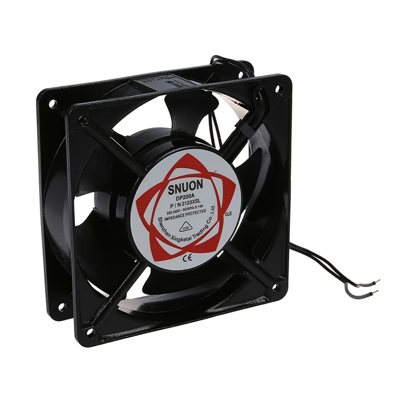 

Hot 3C-AC 220-240V 0.14A 120mmx120mm Metal Computer CPU Fan Black