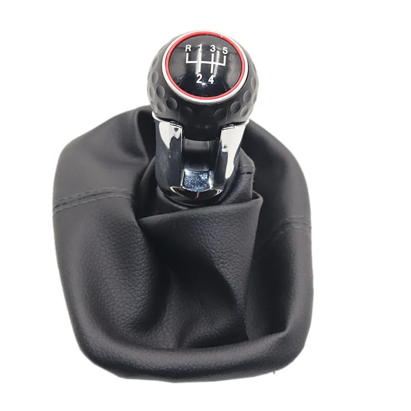 5/6 Speed Gear Shift Knob Lever Shifter Gaitor Boot Pu Leather For Seat