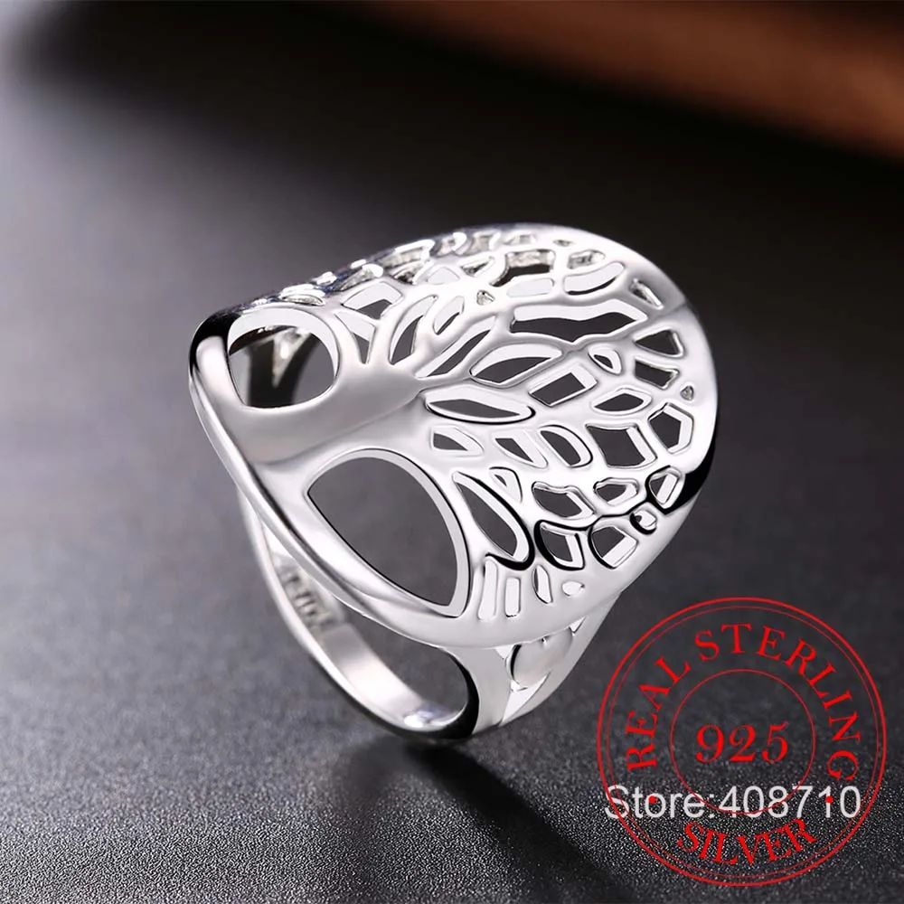 Женское кольцо из серебра 925 пробы с изображением дерева жизни|tree of life ring|silver