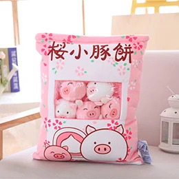 Pig no hang tag Плюшевая игрушка в виде животных, мини-шарики, фламинго, единорог, динозавр, кролик, свинья, плюшевый Пудинг в форме плюша, рождественский подарок для девочек - Цвет: Pig no hang tag