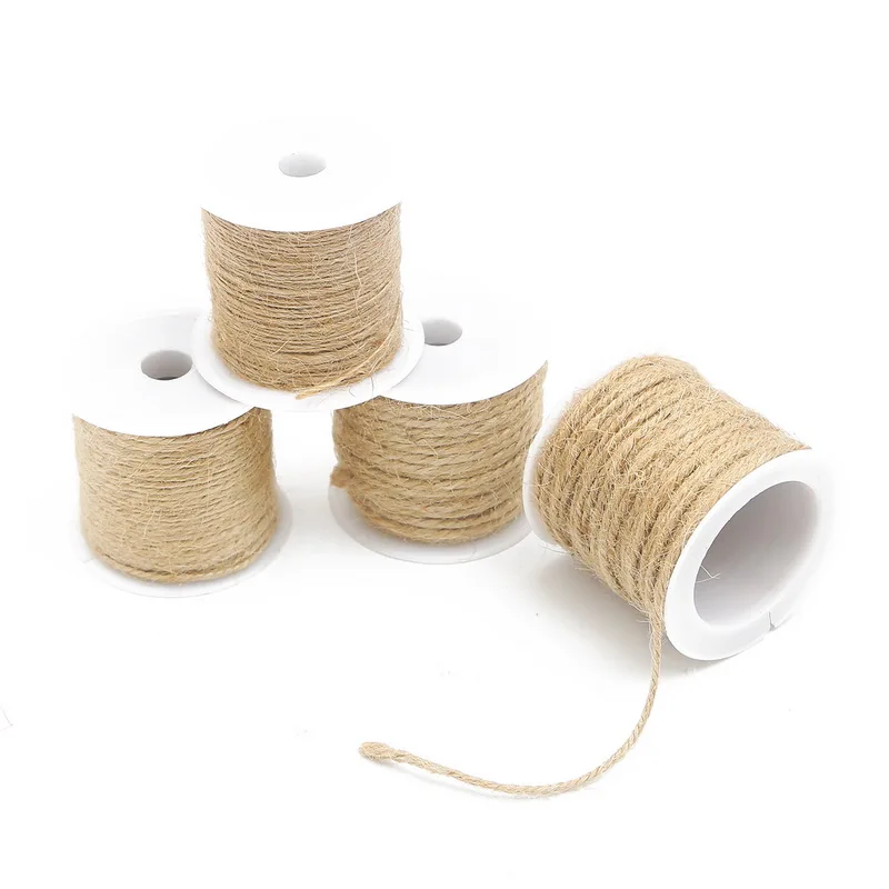 Natural Jute Twine Burlap String Hemp Rope Party Wedding Gift Wrapping Cords Thread DIY Florists Craft Decoration 5-15m/roll jute rope,packaging cord