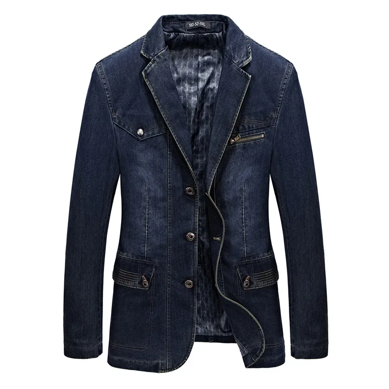 

Jeans Coat Men's Spring And Autumn Casual Large Size Cowboy Suit Collar Jacket Youth Men's Suit Batch