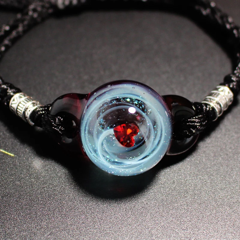 Вселенная Галактика браслет с Туманностью планета спутниковый Космос хрустальный стеклянный шар браслет для женщин солнечная система Веревка Браслет B0168