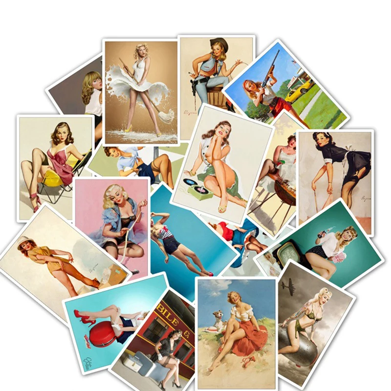 25 Pcs/set Sexy Beauty Girls Lady Stickers for Laptop Luggage Fridge Bike Motorcycle Skateboard Car Phone Adhesive Sticker Toys