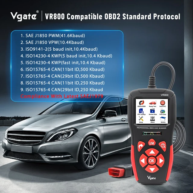 Vgate VR800 Car Code Reader OBD2 Scanner Automotive Scan Tools OBD 2 Diagnostic Auto ODB2 Scanner Tool PK AS500 KW850 ELM327 - Image 6