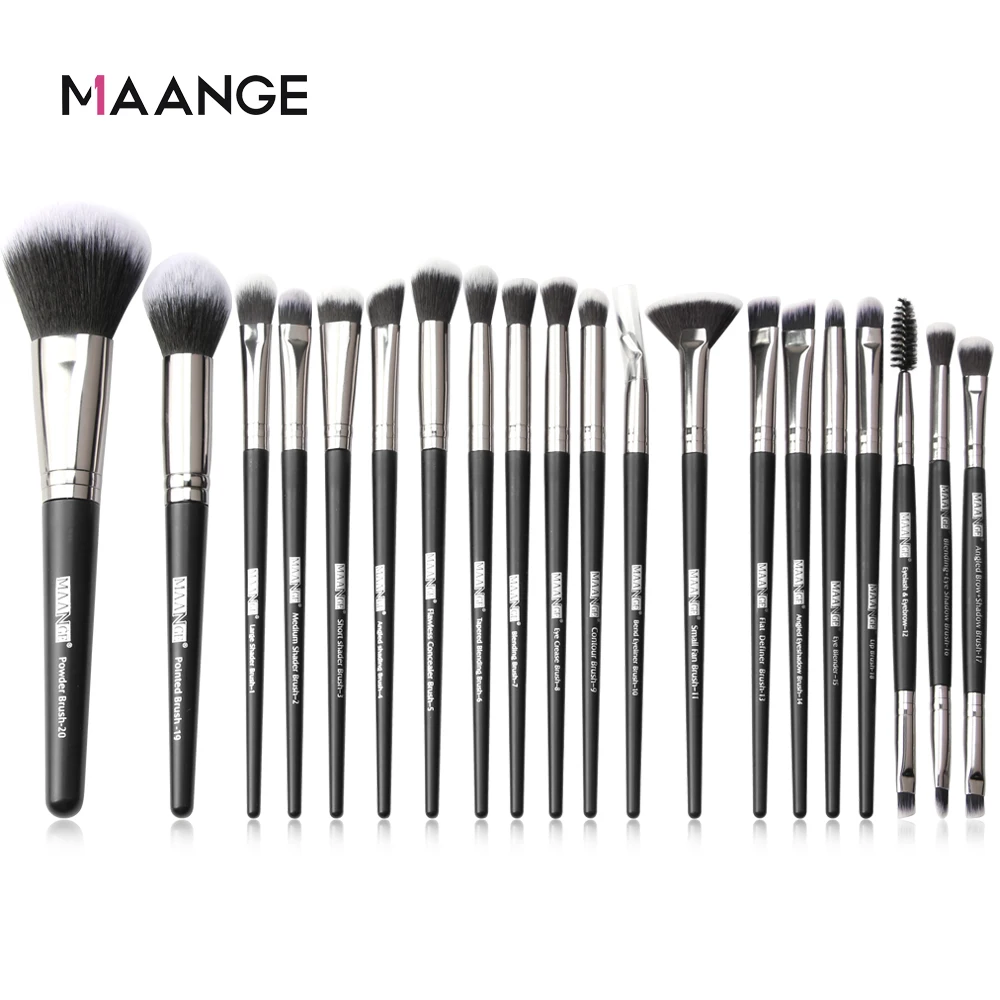 Makeup Brushes Set 12/18/20 PCS with Bag +1Pcs Sponge Beauty Powder Foundation Eyeshadow Make Up Brush Synthetic Wool MAANGE Pro makeup brushes makeup tool set makeup set