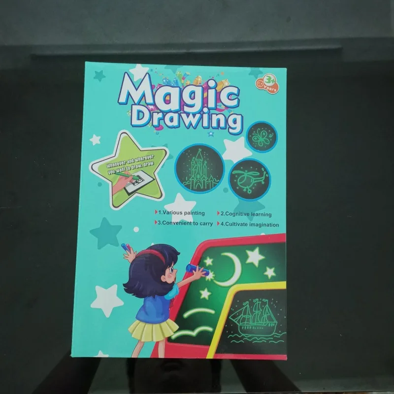 1 шт. 3D Детский планшет для рисования граффити Рисование планшет Волшебная ничья со светом забавная флуоресцентная ручка Развивающие детские игрушки