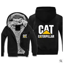 2019 thick velvet tractor C-a-t printing men's winter quilted zipper sweatshirt fashion pattern hoodie cool hip hop hoodie 2019 thick velvet tractor C-a-t printing men's winter quilted zipper sweatshirt fashion pattern hoodie cool hip hop hoodie