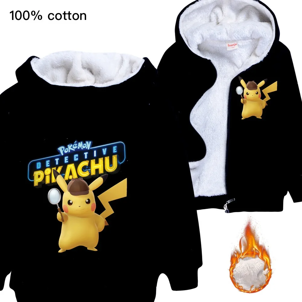Талисман Pikachu костюм кардиган, толстые полусапожки с молнией и пальто игры "Покемон го", с героями из мультфильма «Покемон»(Эш кечум, поп футболки с принтом Пикачу Детский костюм