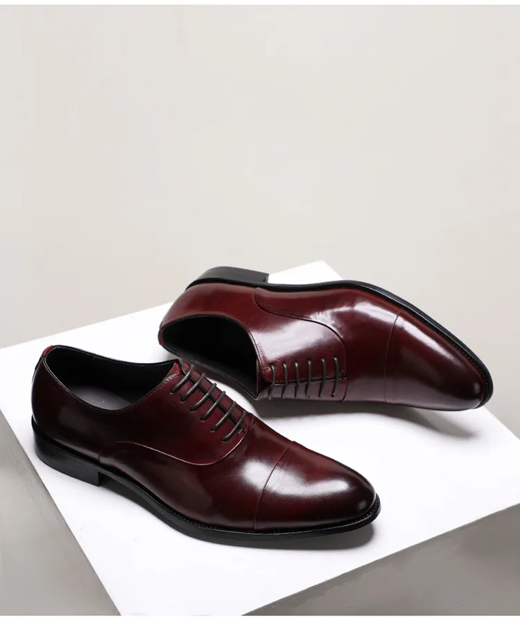 Брендовые нарядные туфли для мужчин; модельные туфли из натуральной кожи; итальянский дизайн; черные однотонные свадебные туфли с острым носком, отполированные вручную
