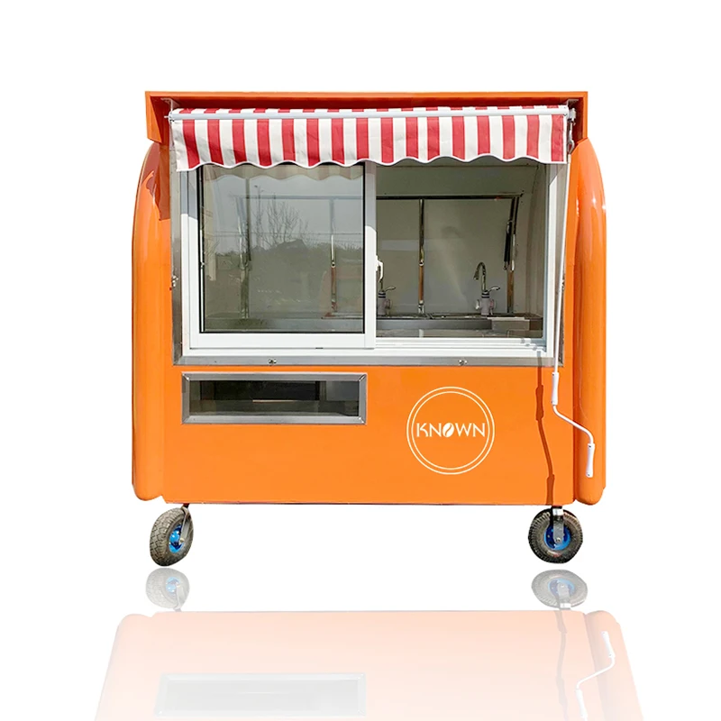 

220cm mobile fast food trailer frying snack bakery street truck for sale