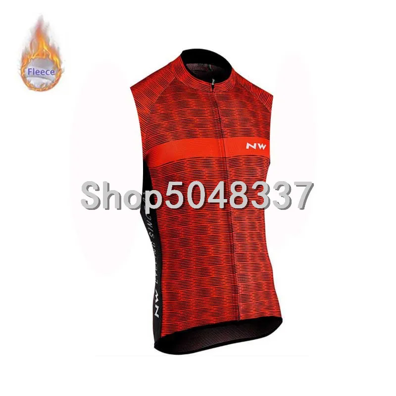 NW Winter Thermal Fleece Sleeveless Cycling Jersey Vest MTB Bike Jersey Ropa Ciclista Hombre Maillot Ciclismo