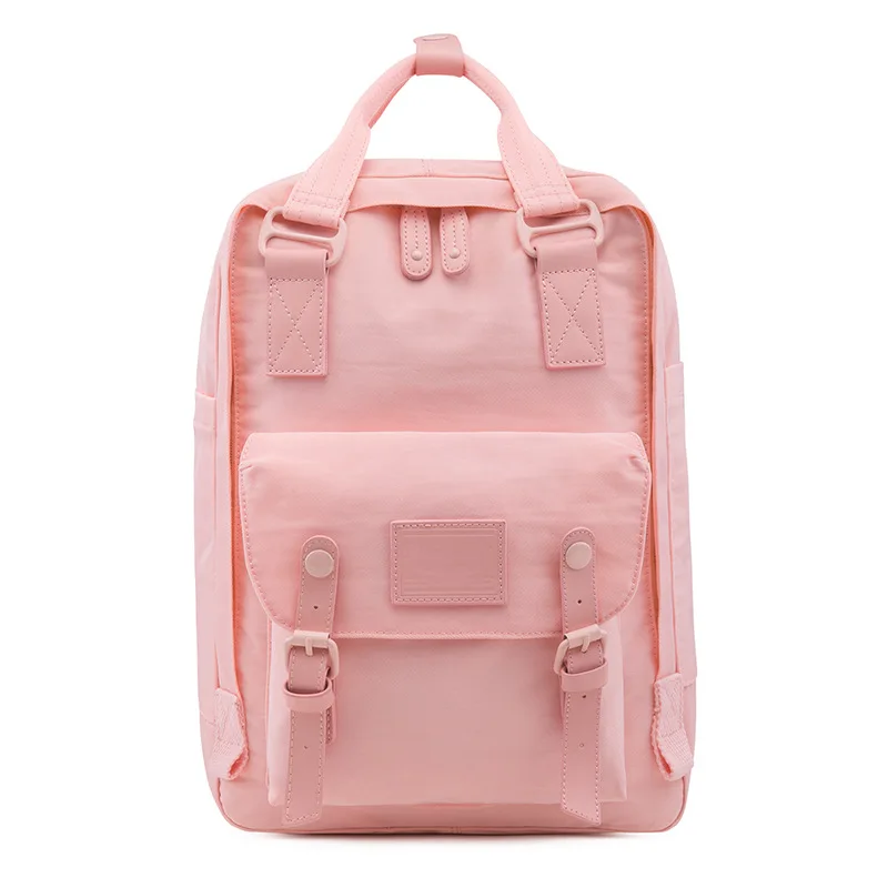 Doughnut Двойной плечевой сплошной цвет ручной рюкзак Macaron Студенческая школьная сумка Спортивная дорожная сумка с новым логотипом