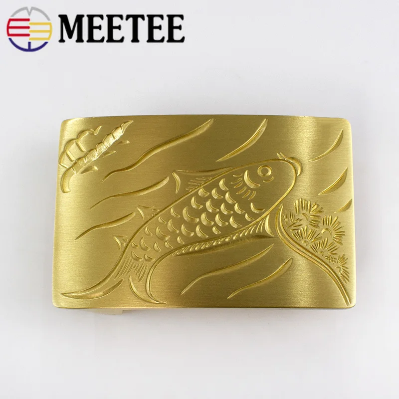 Meetee 39 мм из чистой меди латунь мужские пряжки для ремня декоративные сделай сам