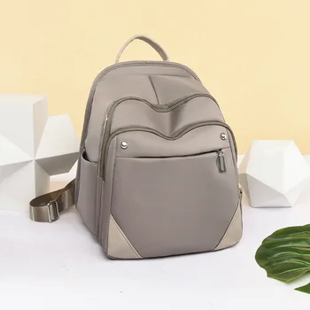 

2020 Simple Oxford Backpacks for Women Multifunction School Bags for Teenage Girls Black Red Pure Color Zipper Travel Bags