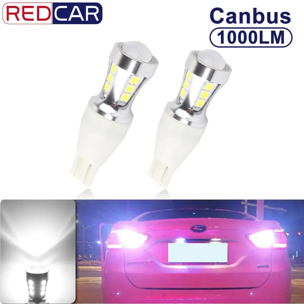 

2pcs W16W T15 LED Bulbs Canbus OBC Error Free 1000Lm LED Backup Light 921 912 W16W LED Bulbs Car reverse lamp White 12V