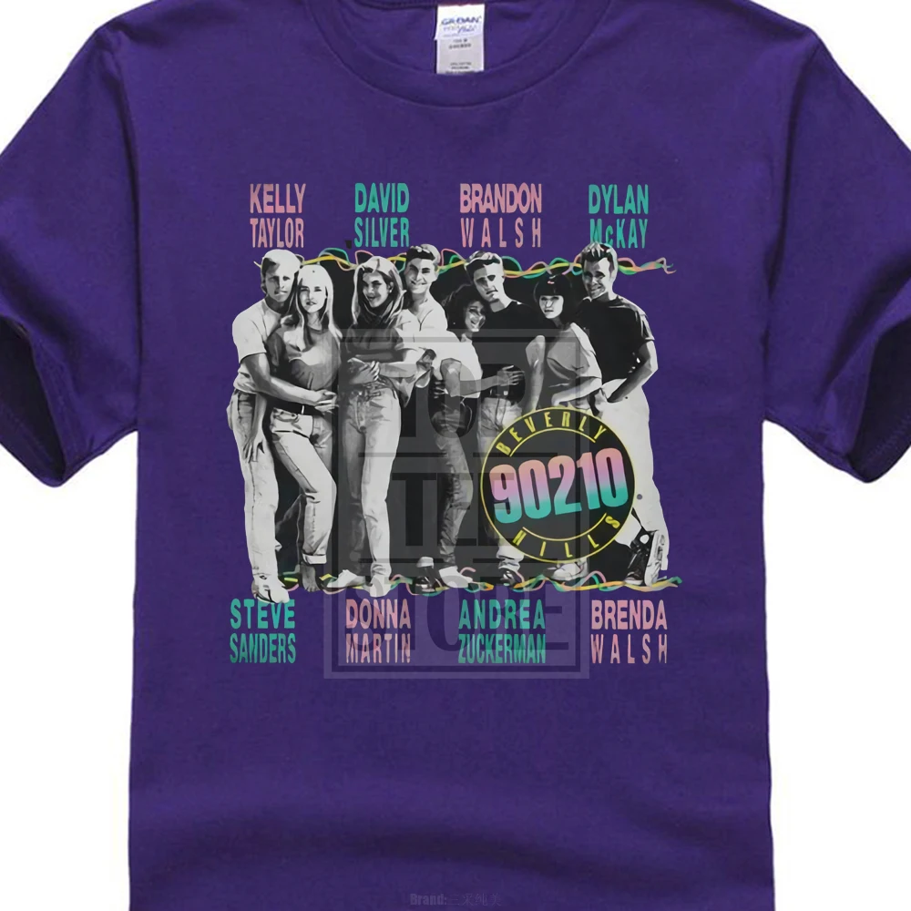 Фиолетовый 90210 Beverly Hills, Лицензированная футболка для взрослых, 014322 - Цвет: Фиолетовый