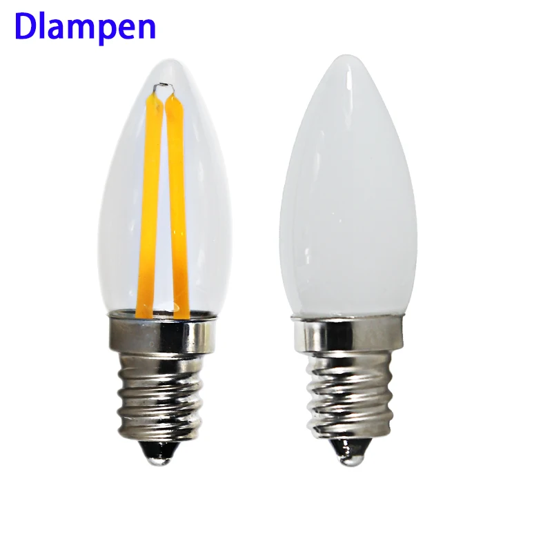 Лампада led e12 Мини лампа накаливания 110 В 220 В 2 Вт cob e 12 Энергосберегающая Кукуруза точечное освещение дома стеклянная лампочка в форме раковины для настенной лампы