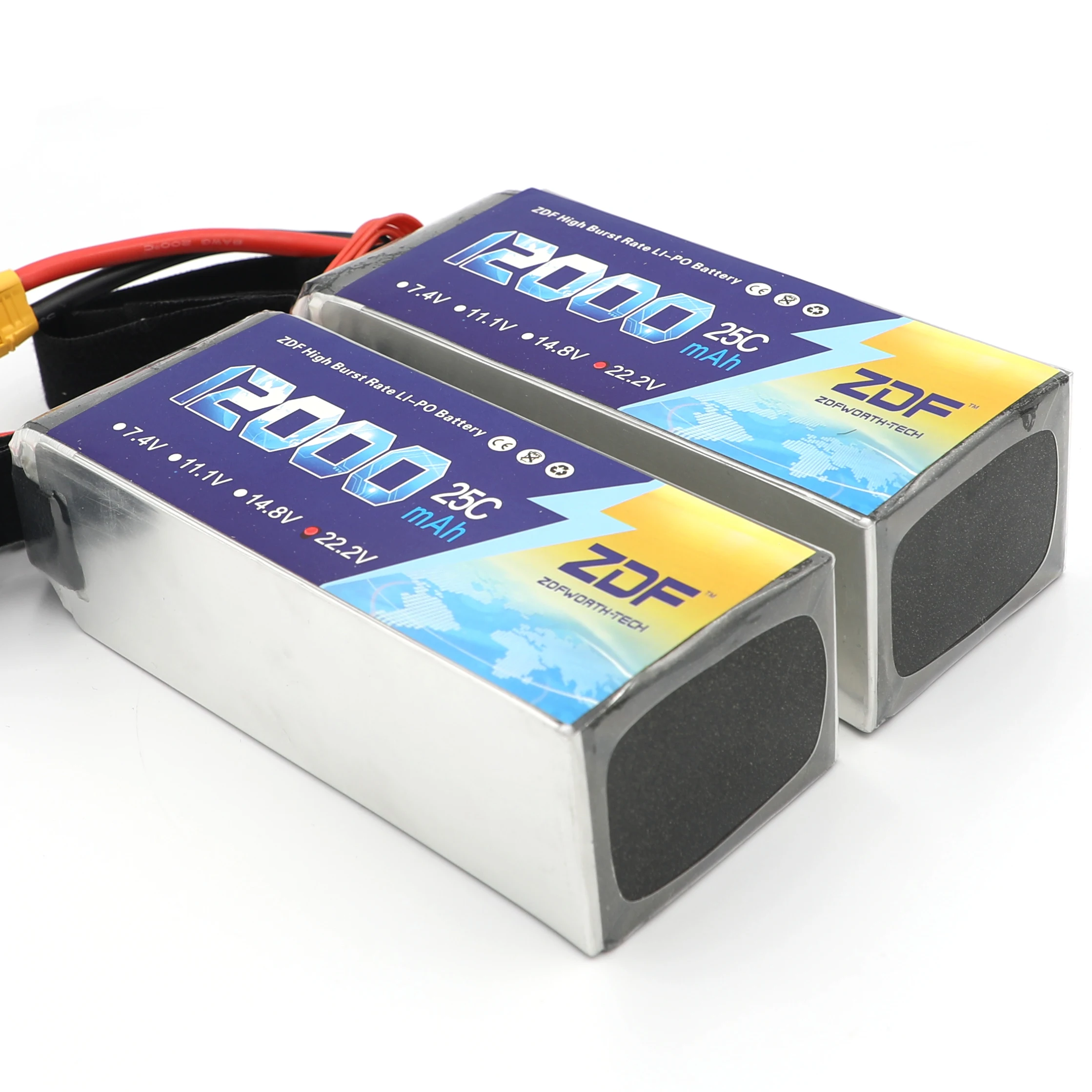 ZDF 2 шт. RC летательный аппарат LiPo батарея 22 V 12000mAh 25C 6S для Самолет Дрон Квадрокоптер