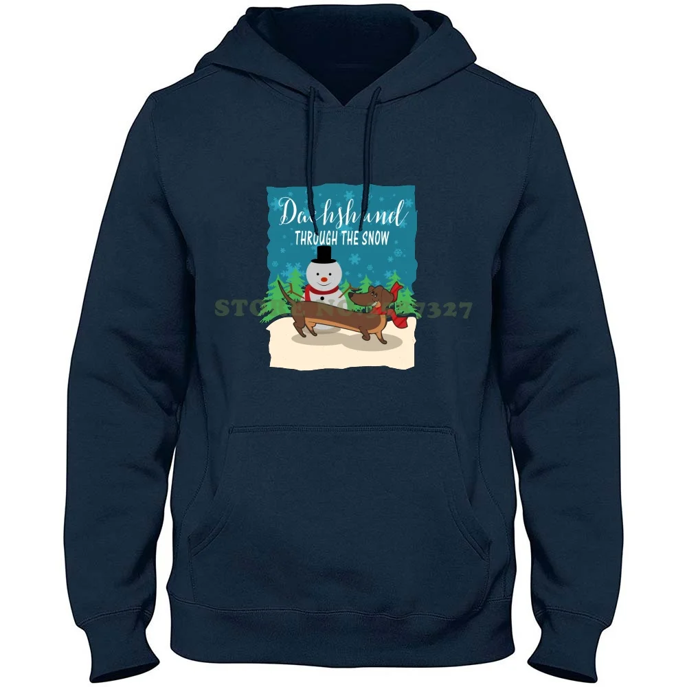 

Dachshund Through The Snow Christmas Saying Present Hoodies Sweatshirt For Men Women Christmas Present Gift Idea Christmas