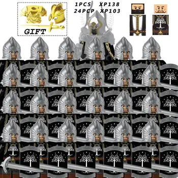 

25PCS Crusader Rome Commander Soldiers military Medieval dwarf The Lord of the Rings toys building block for kids children