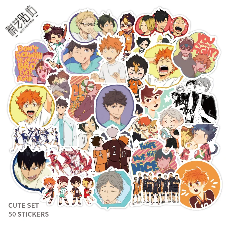 50 шт. Haikyuu! Наклейки Hinata Shoyo граффити наклейка Haikyuu фигурка багаж автомобиль гитара
