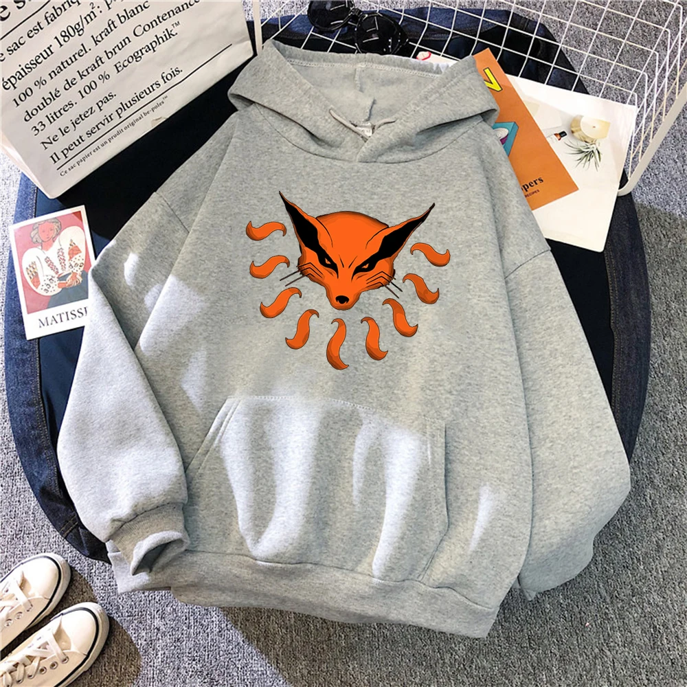 thumbnail image 1 of Sudadera con capucha de dibujos animados de Anime para hombre, ropa con estampado de zorro japonés Ukiyo E, suéter con capucha grueso cálido, ropa Harajuku, otoño, 1 of 5