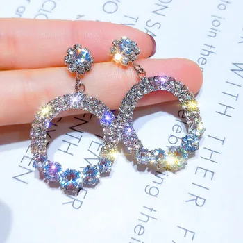 

2020 Fashion Earrings Simple Geometric Shining Earrings Korean Temperament Round Shiny Earrings Earrings Friends Wedding Gifts