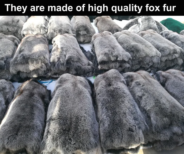 Fox Fur Trim Winter Warm 75cm Length Genuine Fur Clothes Accessory Coat Sweater Collar Scarf Women Children