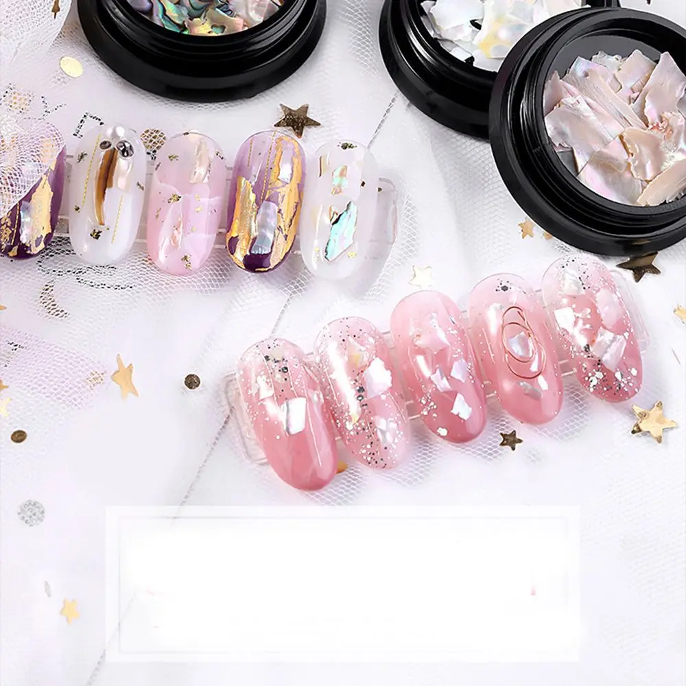 1 коробка, 3D, необычные украшения для ногтей, Abalone Shell, УФ-гель для ногтей, мерцающий камень, чешуйчатый жемчуг, маникюрные украшения для ногтей