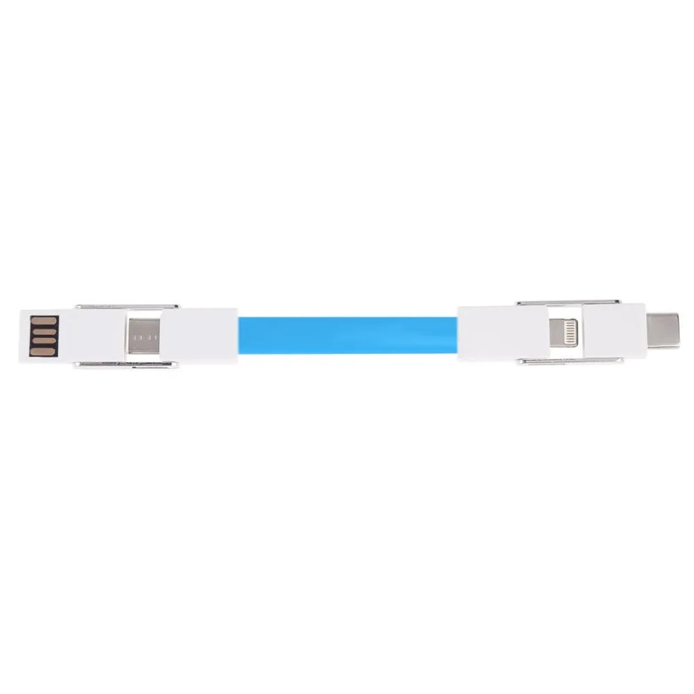 USB кабель для передачи данных/зарядного устройства 4 в 1 USB на 2 x USB-C/type-C+ 8Pin+ Micro USB Магнитный зарядный и кабель для передачи данных с брелком