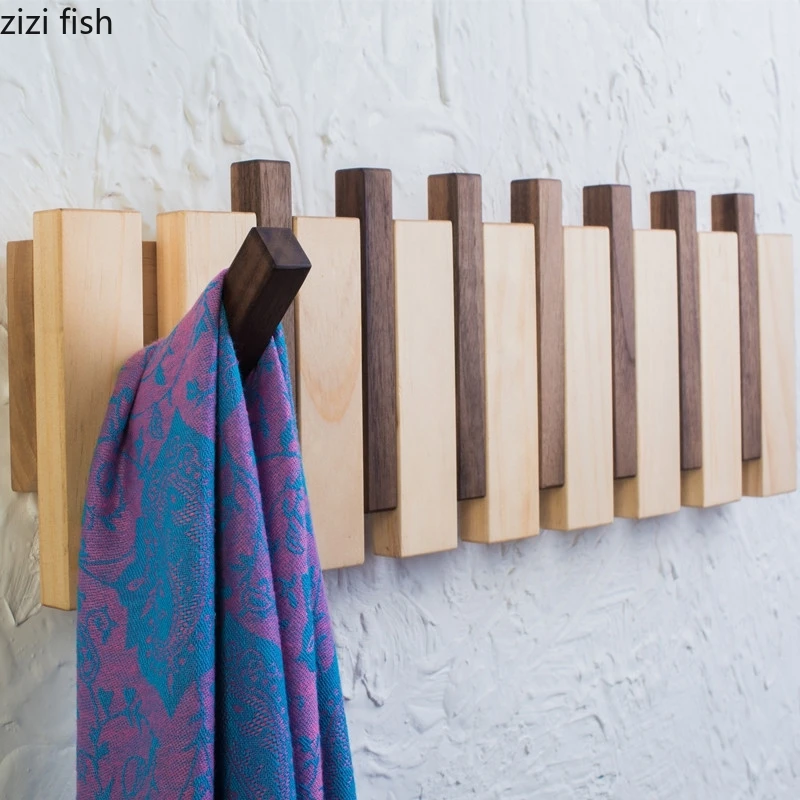 Handmade Natural Wood Hooks Wall Coat Hanger Coat Rack Clothes Hanger