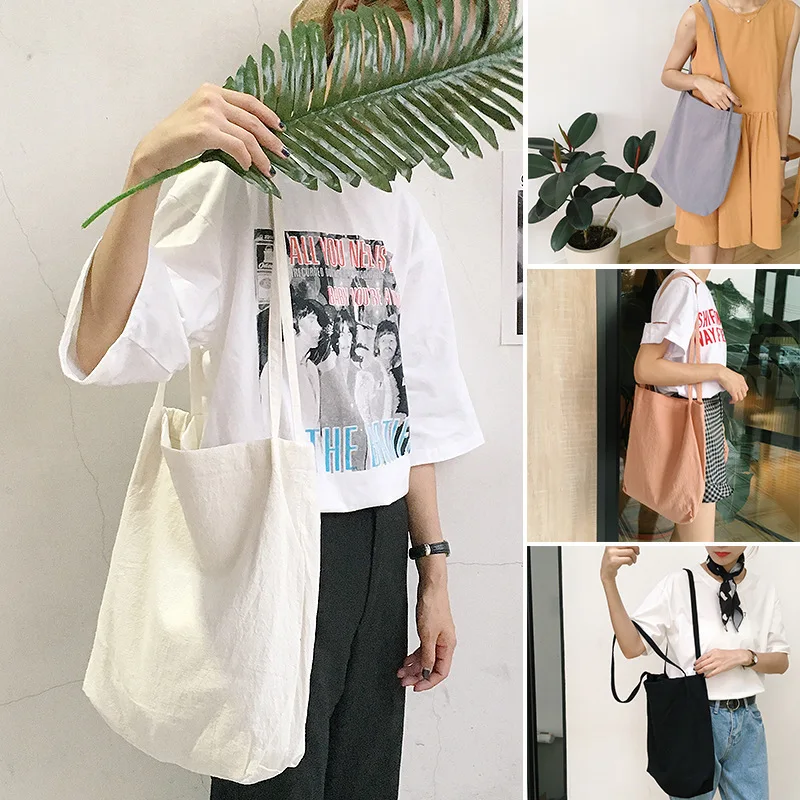 Buy Shopper-Bags Cloth Canvas Shoulder Reusable Cotton Eco Women for Grocery Ladies NjbyRx1p
