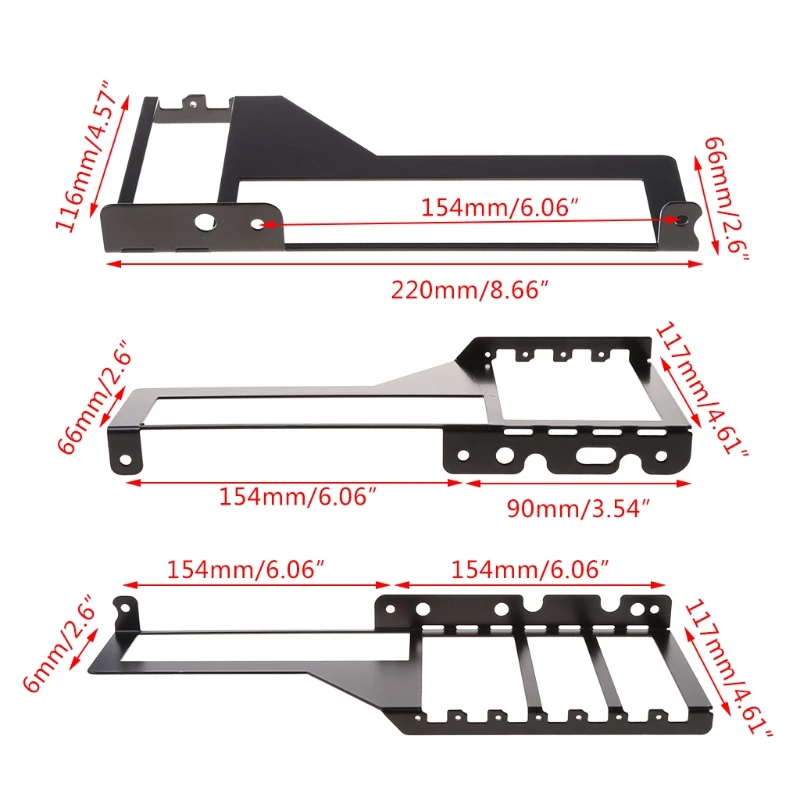 Suporte de Radiador para Placa Gráfica Conversor de Lado Dianteiro de Metal para Placa Vga com Suporte para Radiador de Computador Furos - Imagem 6